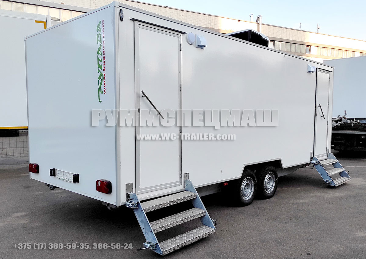 Прицеп туалет на 4 кабинки с вакуумной станцией