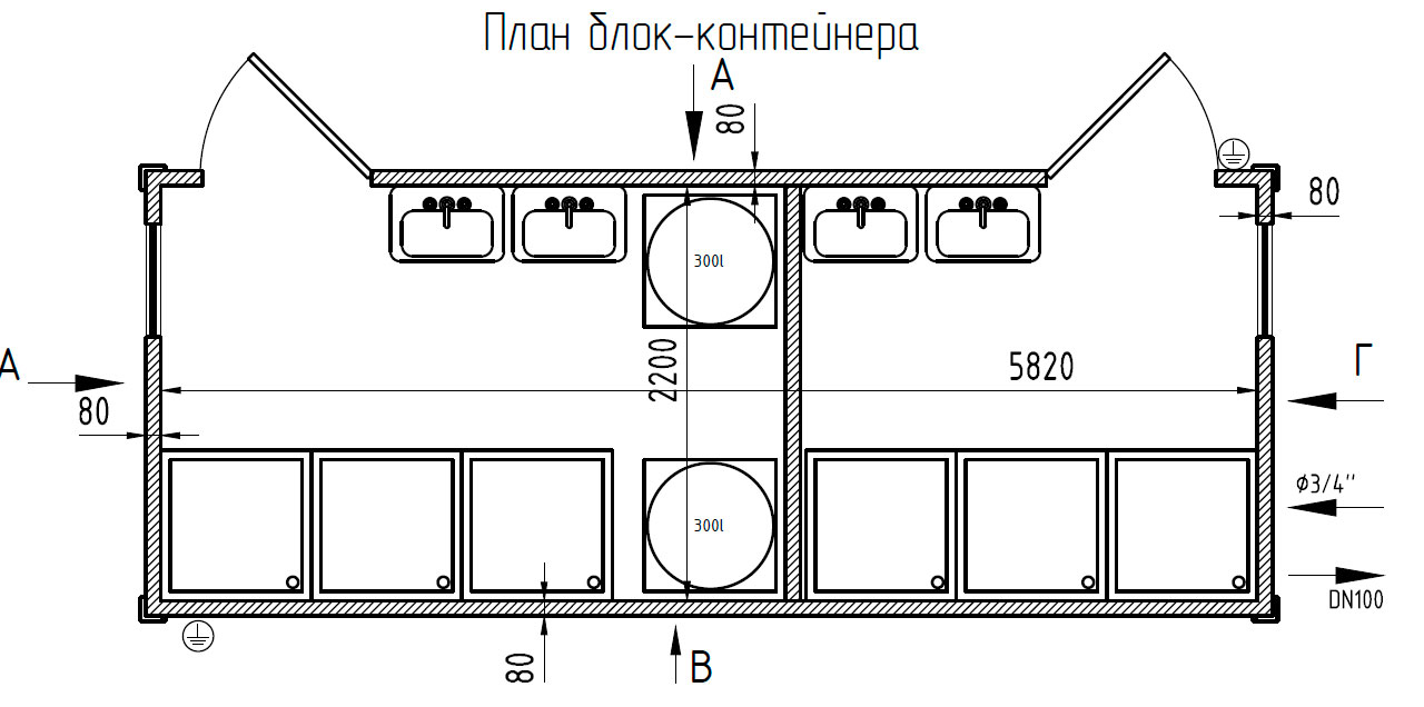 Блок контейнер душевая