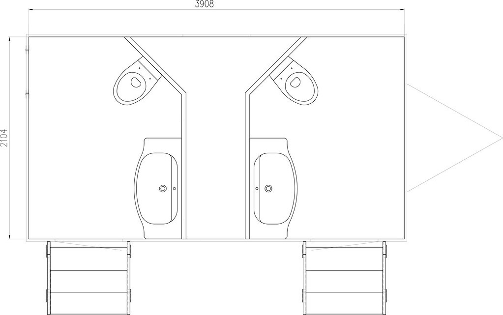 Прицеп туалет на 2 кабинки Люкс